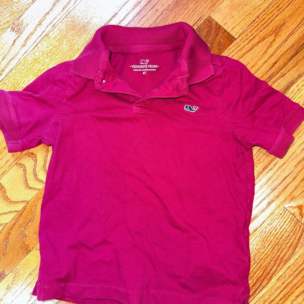 Vineyard Vines Kids Pique Polo Shirt - Red, 4T